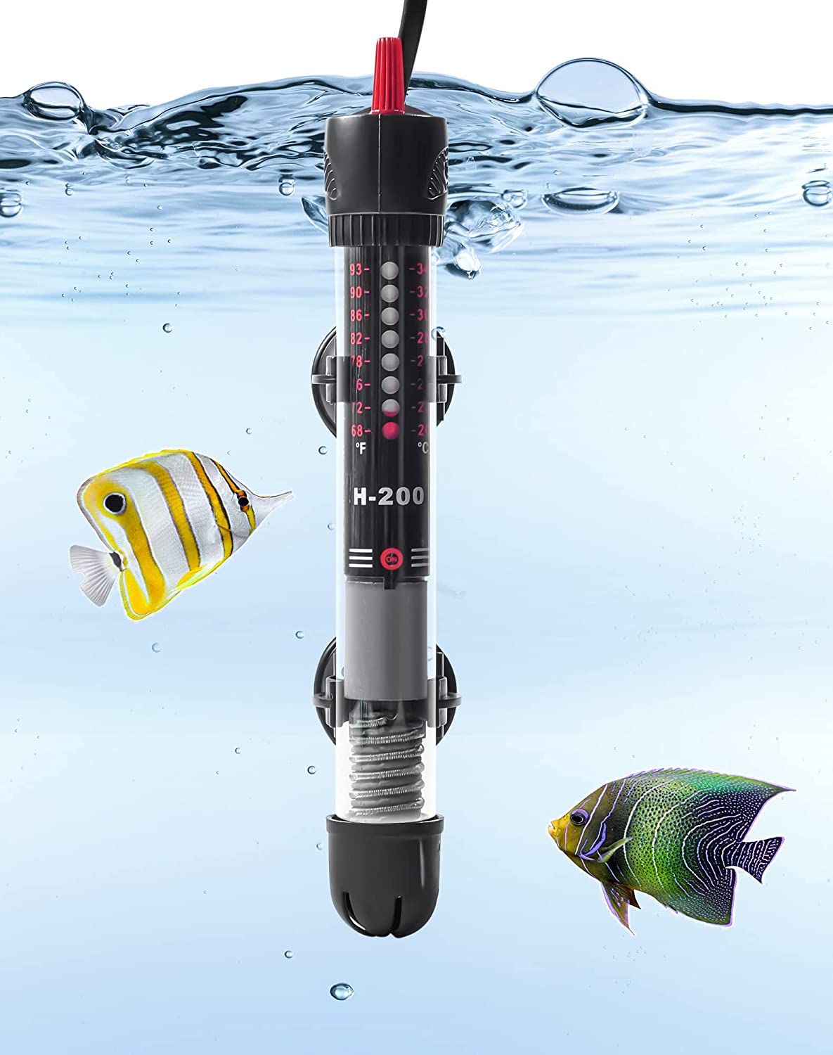 limpiar Sindicato arrendamiento NETONDA Calentador Acuario 50W 60 Litros Sumergible Calentador de Agua  Acuario Con Termostato, Calentador Pecera Calentador Tortugas de Agua,  Calefactor Acuario Vidrio de Cuarzo Seguro 30~60L(20-34°C) 50 W-NEGRO