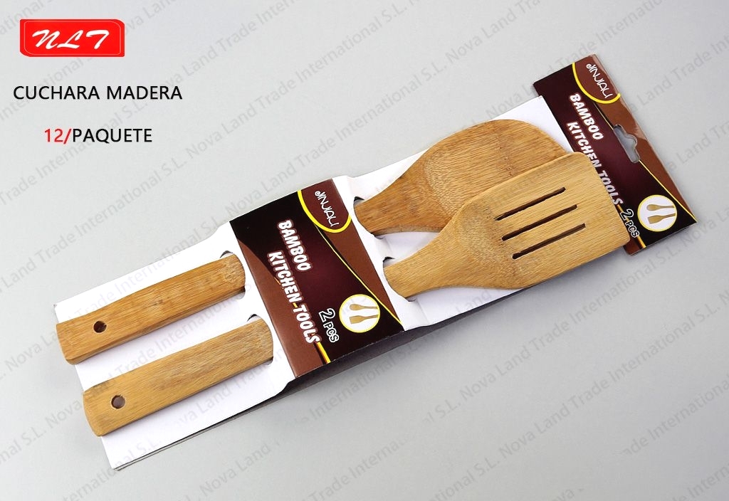 Vajilla Dos Piezas Bambú 2Utensilios de Cocina