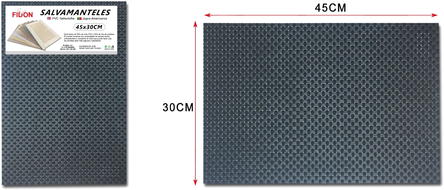 Apto para lavavajillas Negro Oishii Salvamanteles de silicona Conjunto de 4 Forma redonda Resistente al calor hasta 230°C 