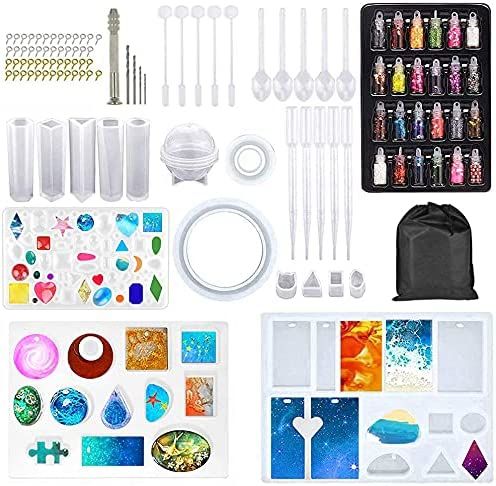 109 PCS Molde Silicona Resina,Moldes para Epoxy, Moldes de Silicona Resina  DIY para Hacer artesanías de joyería DIY,Collar Pendiente Fabricación de  Colgante Pulsera Creativo Bricolaje