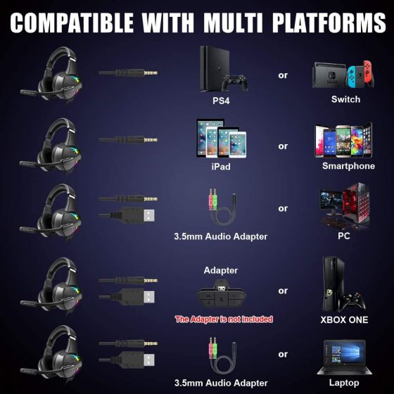 Auriculares Gaming para PS4, PS5, Xbox One