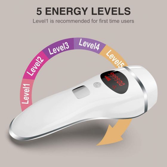 Depiladora IPL 600,000 Flashes permanente y sin dolor para rostro, axilas, piernas, brazos y línea de bikini. Mujeres y hombres. Uso doméstico