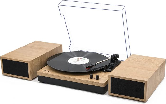 Tocadiscos de vinilo con receptor Bluetooth incorporado y 2 altavoces  estéreo, tocadiscos retro portátil de 3 velocidades y 3 tamaños para el