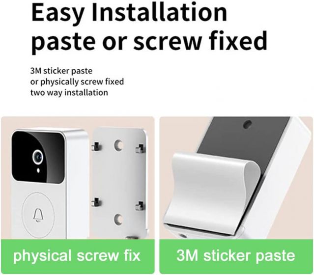 Timbres de video inalámbricos, Timbre de cámara inteligente WiFi con timbre, Timbre recargable con audio de 2 vías, almacenamiento gratuito en la nube       