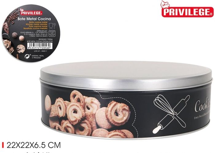 Bote Metal Cocina 22X22X6.5Cm Privilege