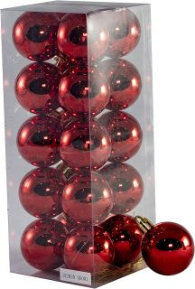 Bolas de Navidad Multicolor, 20 Unidades de 4cm, Navidad Bolas para el árbol de Navidad, para Vacaciones, Bodas, Fiestas, Decoración de Regalos, Varios tamaños (20pcs - 4cm, Rojo)       