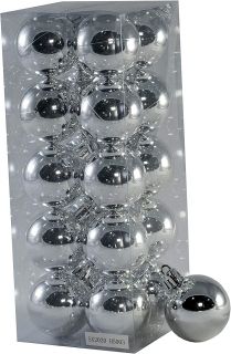 Bolas de Navidad Multicolor, 20 Unidades de 4cm, Navidad Bolas para el árbol de Navidad, para Vacaciones, Bodas, Fiestas, Decoración de Regalos, Varios tamaños (20pcs - 4cm, Plata)       