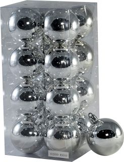 Bolas de Navidad Multicolor, 16 Unidades de 5cm, Navidaad Bolas para el árbol de Navidad, para Vacaciones, Bodas, Fiestas, Decoración de Regalos, Varios tamaños (16pcs - 5cm, Plata)       