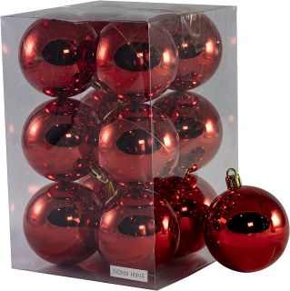 Bolas de Navidad Multicolor, 12 Unidades de 6cm, Navidad Bolas para el árbol de Navidad, para Vacaciones, Bodas, Fiestas, Decoración de Regalos, Varios tamaños (12pcs - 6cm, Rojo)       