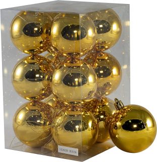 Bolas de Navidad Multicolor, 12 Unidades de 6cm, Navidad Bolas para el árbol de Navidad, para Vacaciones, Bodas, Fiestas, Decoración de Regalos, Varios tamaños (12pcs - 6cm, Amarillo)       