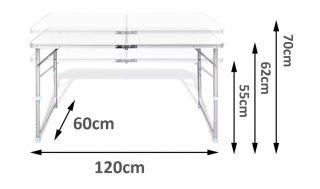 Juego de Mesa Plegable Ajustable con 4 Sillas Regulables para Camping 4+1