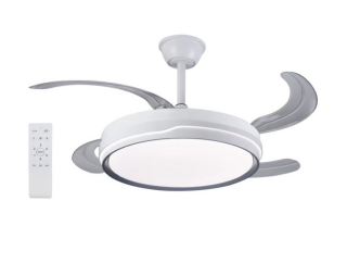 Ventilador de Techo con Luz LED 70W y Control Remoto 42 Pulgadas 3 Colores de Luz Motor Silencioso 3 Velocidades Temporizador Función Reversible