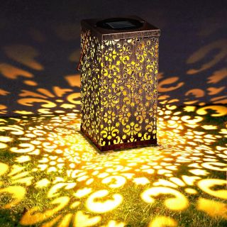 Aerb Farolillos Solares de Metal para Jardín. Luz Solar con Soporte Extraíble. Ideal para Exterior, Césped, Fiestas y Camping