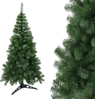 Árbol de Navidad 90cm Artificial Árbol Material PVC Natural Verde con Soporte de Plástico