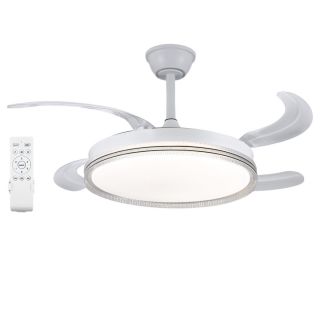 Ventilador de Techo con Luz LED 70W y Control Remoto Motor DC Silencioso 6 Velocidades Temporizador Iluminación Regulable 3000K-4200K-6500K 107cm