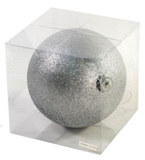 Bolas de Navidad Multicolor, Plata 20cm, para Decoración de Árbol de Navidad, para Vacaciones, Bodas, Fiestas, Decoración de Regalos, Dorado, Varios tamaños (1 pcs - 20 cm, Plata)       