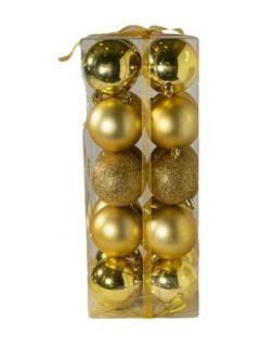 Bolas de Navidad Dorada Mate Brillo Purpurina Set de Adornos para Colgar en el árbol Decoración