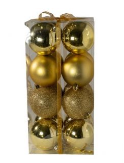 Bolas de Navidad Dorada Mate Brillo Purpurina Set de Adornos para Colgar en el árbol Decoración