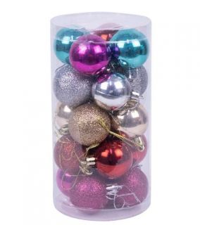 Bolas de Navidad Multicolor Mate Brillo Purpurina Set de Adornos para Colgar en el árbol Decoración
