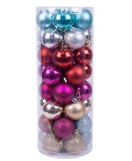 Bolas de Navidad Multicolor Mate Brillo Purpurina Set de Adornos para Colgar en el árbol Decoración