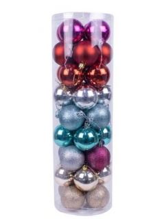 Bolas de Navidad Multicolor Mate Brillo Purpurina Set de Adornos para Colgar en el árbol Decoración