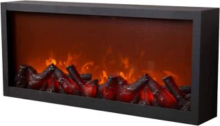Royal Chimenea eléctrica, simulación de Fuego LED, Decoración Navidad Salón, Profundidad de Solo 10 cm       