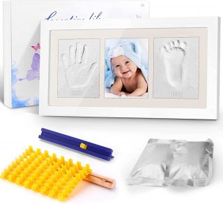 Kit de Marco para Huellas de Bebé con Arcilla, moldes y letras – recuerdo memorable de las manos y pies de tu niño/a