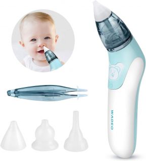 Aspirador nasal eléctrico de silicona suave, lavable y reutilizable para bebés y niños, que elimina rápidamente la mucosa nasal
