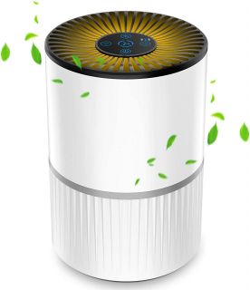 Purificador de aire, filtro de aire H13 True HEPA con sistema de filtración de 4 etapas y esponja aromática, 99,97% de eliminación de polvo,humo,polen,olores para el hogar,dormitorio,oficina       