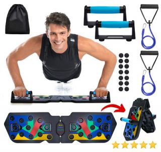 Tablero de realce plegable con bandas de resistencia y bolsa de transporte - Ideal para entrenamiento muscular en gimnasio o en casa