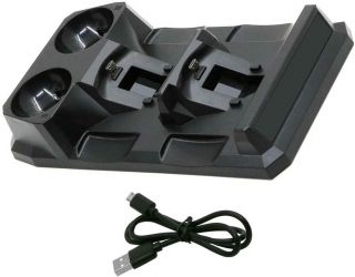 Estación de carga Quad Dock para Controladores de Movimiento de PS4/PS con indicador LED y cargador 4 en 1