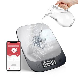 Báscula de cocina digital Bluetooth de acero inoxidable para pesar alimentos con precisión