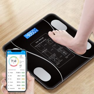 Báscula de baño electrónica Digital inteligente  pantalla de suelo compatible con Bluetooth  índice de IMC de grasa corporal  báscula de pesaje inteligente 