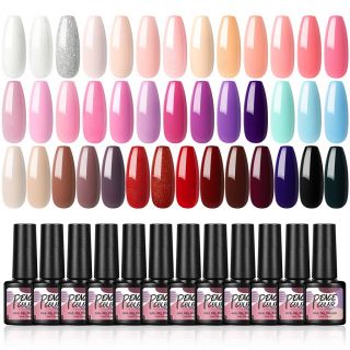  Esmalte de uñas de gel UV PEACECOLOR, - 12 colores - Juego de esmaltes de uñas de gel para el día de San Valentín Boda Citas Fiesta de fin de semana de Navidad