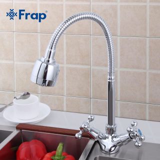 Grifo de alta calidad para fregadero de cocina  mezclador de agua fría y caliente de un solo orificio plateado  modelo torneira F4319 Grifos de cocina   