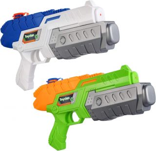 Pistolas de agua para niños – Paquete de 2 pistolas de chorro Super Water Blaster de 260 CC de alta capacidad y más de 35 pies de rango de disparo – Pistola de juguete para niños y niñas       
