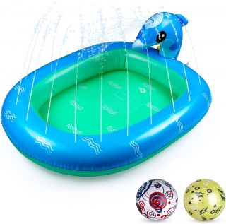 Juego de Piscina con Delfines para niños, Alfombra de riego para niños       