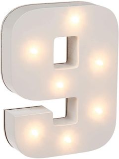 9 número Letra de madera iluminada con LED Letras Decorativas