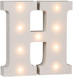 H Letra de madera iluminada con LED Letras Decorativas