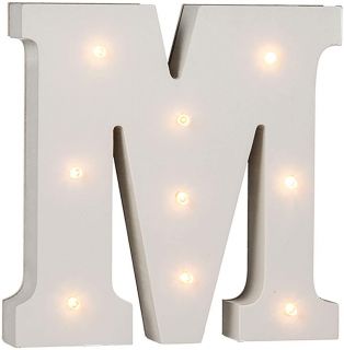 M Letra de madera iluminada con LED Letras Decorativas