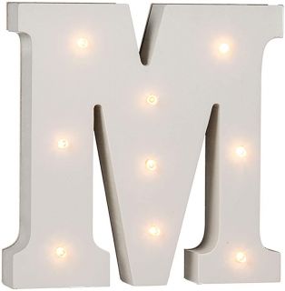 M Letra de madera iluminada con LED Letras Decorativas