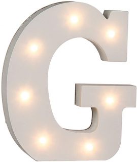 G Letra de madera iluminada con LED Letras Decorativas