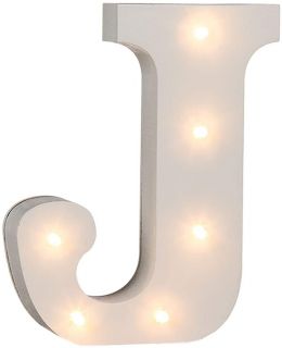 J Letra de madera iluminada con LED Letras Decorativas
