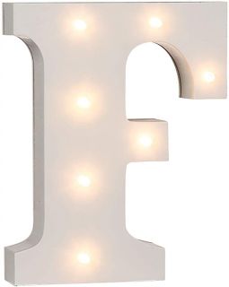 F Letra de madera iluminada con LED Letras Decorativas