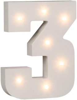 3 número Letra de madera iluminada con LED Letras Decorativas