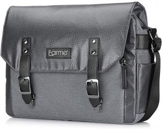 Bolso Earme para Cámara SLR/DSLR: Impermeable, Prueba de Golpes y Mensajero de Cuero Anti-Shock, en Gris