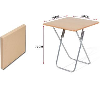 Mesa Plegable Madera Rectangular Portatil 60X60X70cm para Camping Terraza Jardín Playa