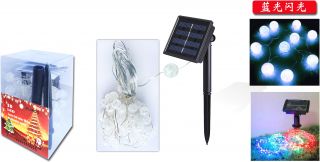 Luz Solar Azul 4.5M 30  LED Forma De Cuenta Redonda Solar