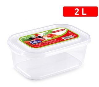 Recipientes para Alimentos Fiambreras Rectangular Plastic Forte 2L libre de BPA pueden utilizarse en lavavajillas, microondas y congelador