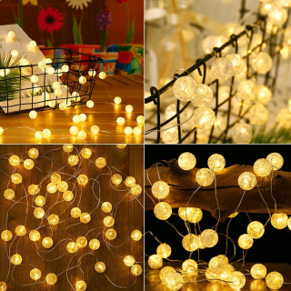 Guirnalda Luces LED Bolas 4.5m Decoración de Árbol de Navidad Cadena de Luces Blanco Función con Solar